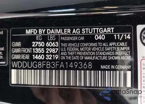 2015 Mercedes-Benz S 550 4Matic z USA, uszkodzony, nr VIN WDDUG8FB3FA149368